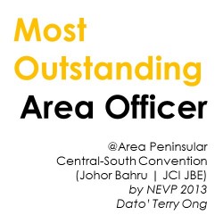 Jay in JCI - Most Outstanding Area Officer